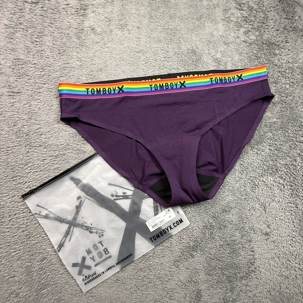 TomboyX First Line Leakproof Bikini 4X Plum Night Sky Rainbow Pride NEW